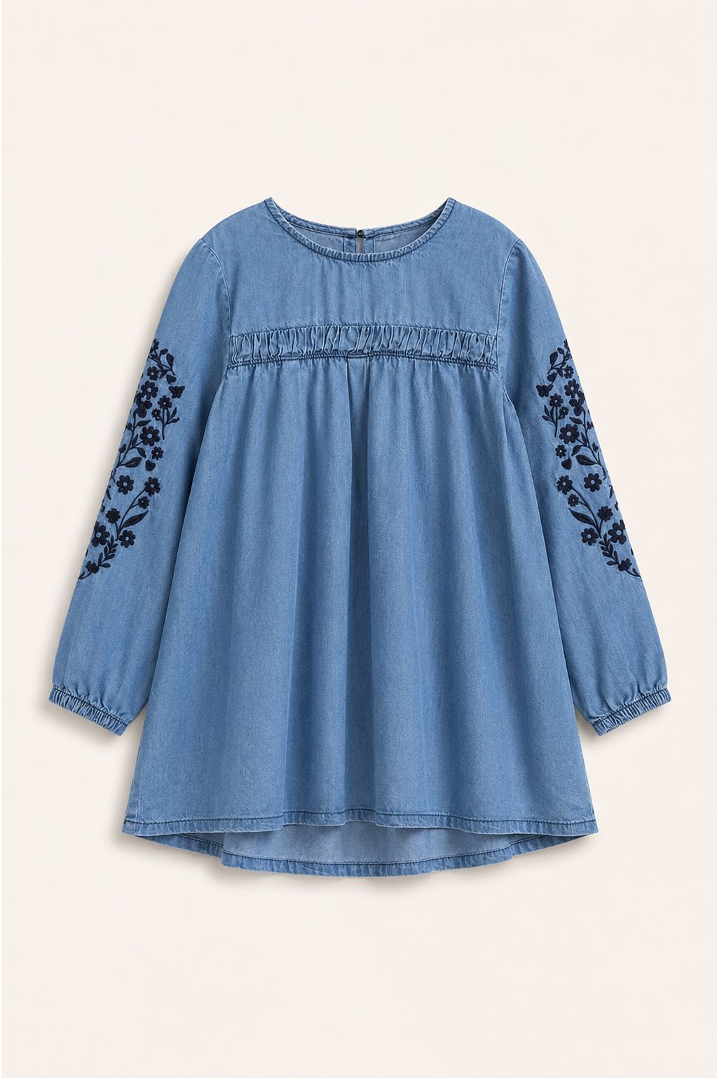 Vestido denim flores