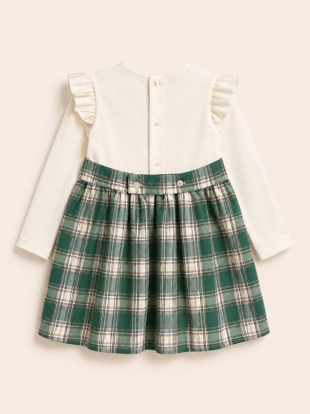 Vestido gatita con falda escocesa verde - Miniatura 2