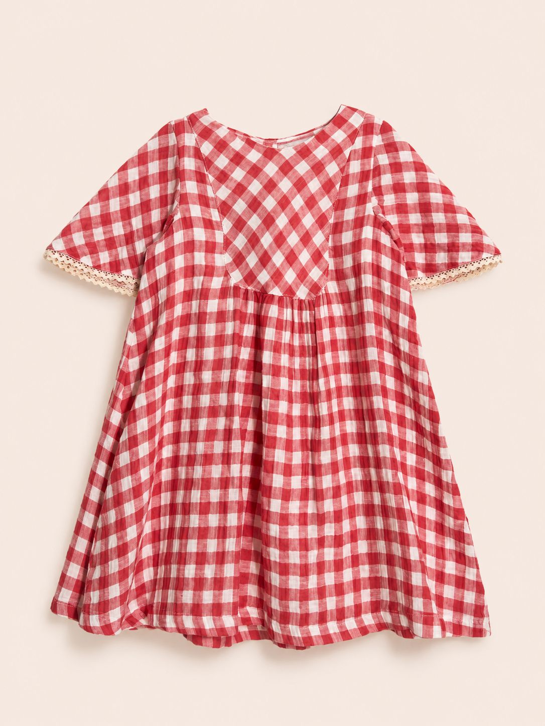 Vestido cuadros rojos y blancos