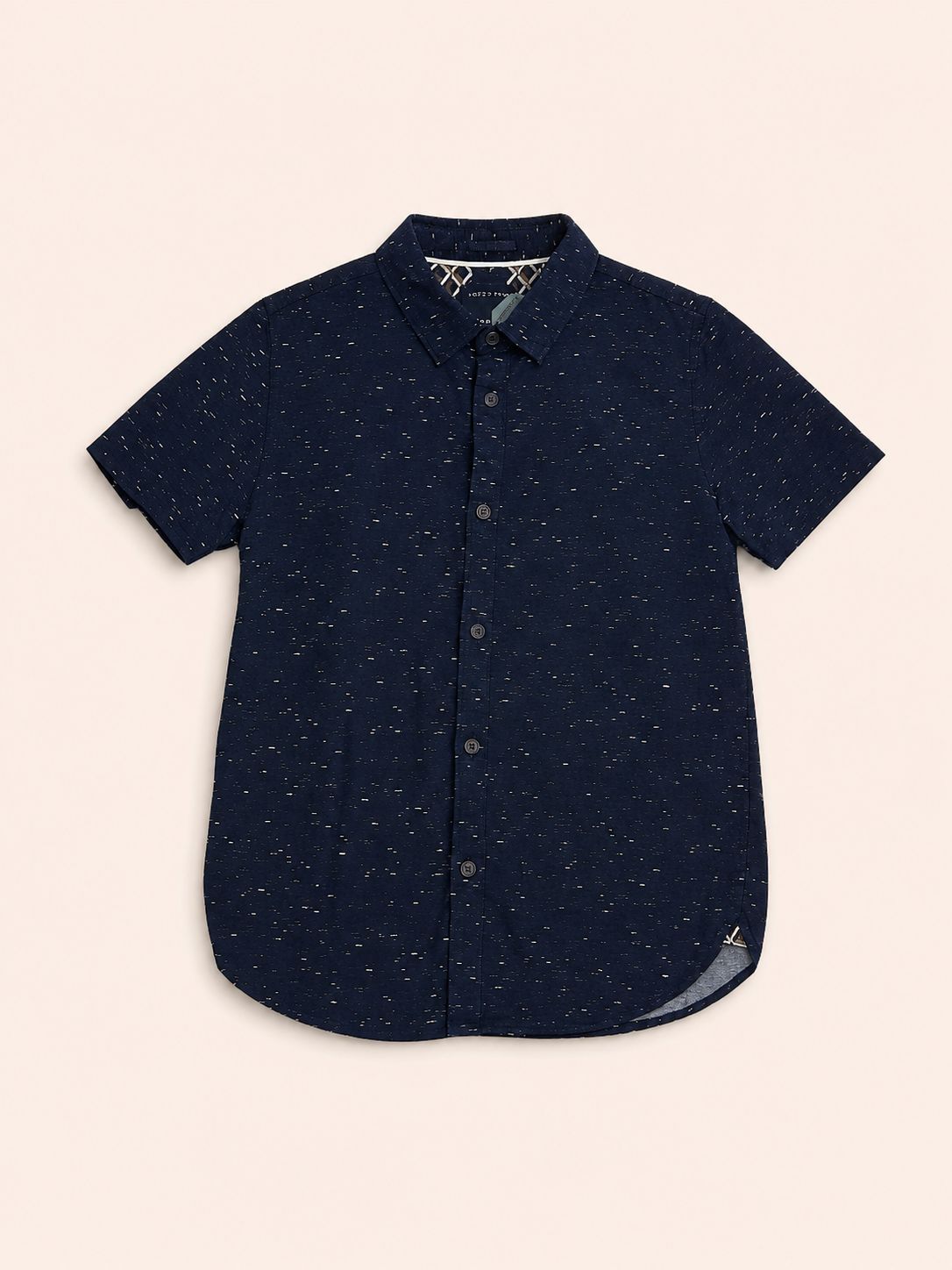 Camisa azul jaspeado