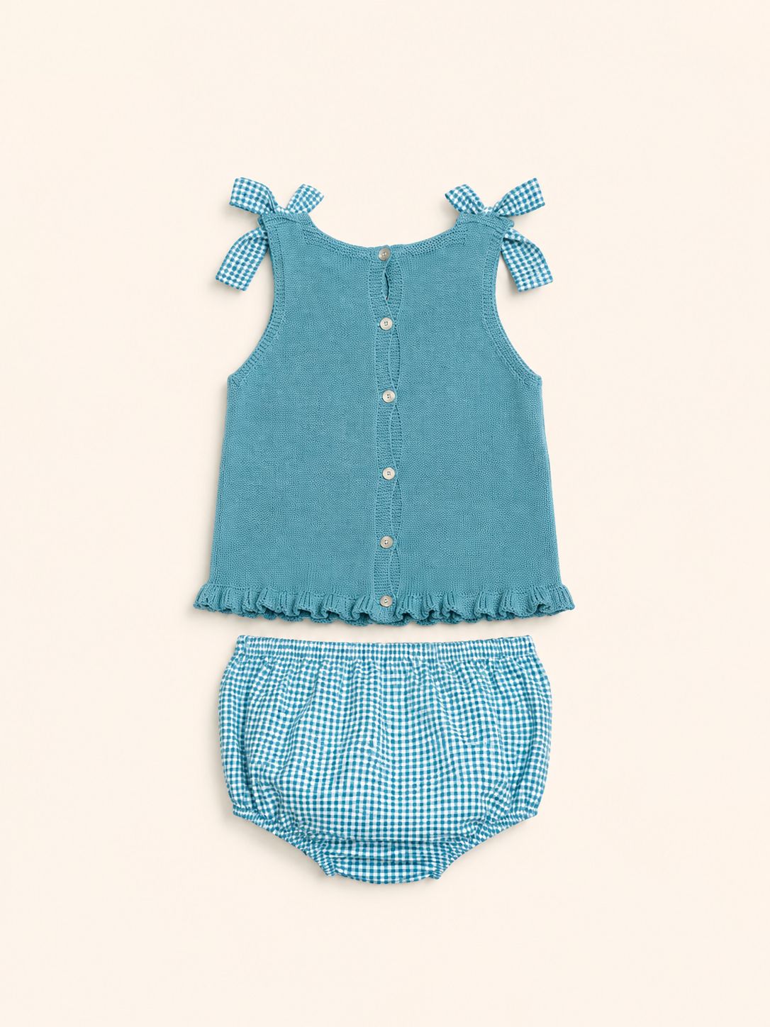 Conjunto top tejido turqueza y bombacha - Miniatura 2