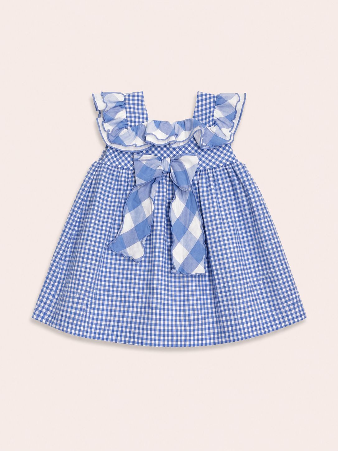 Vestido cuadros azul y blanco