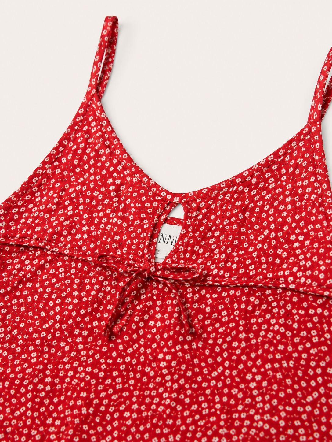 Vestido rojo con flores - Miniatura 2