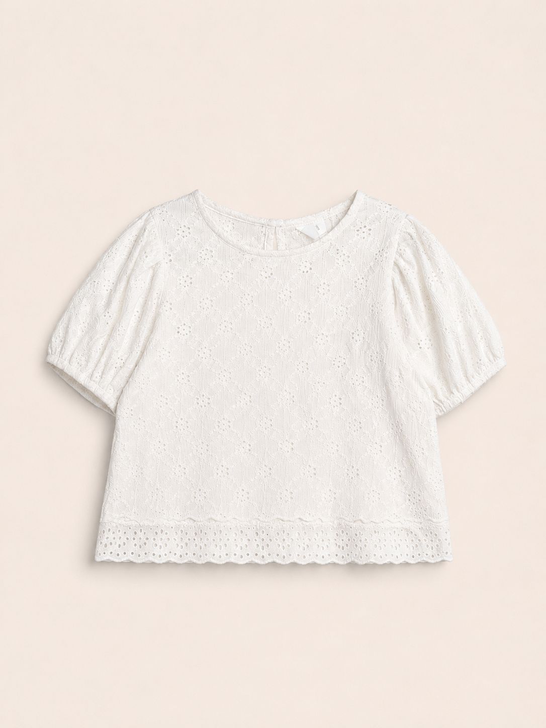 Blusa blanca mangas bombachas