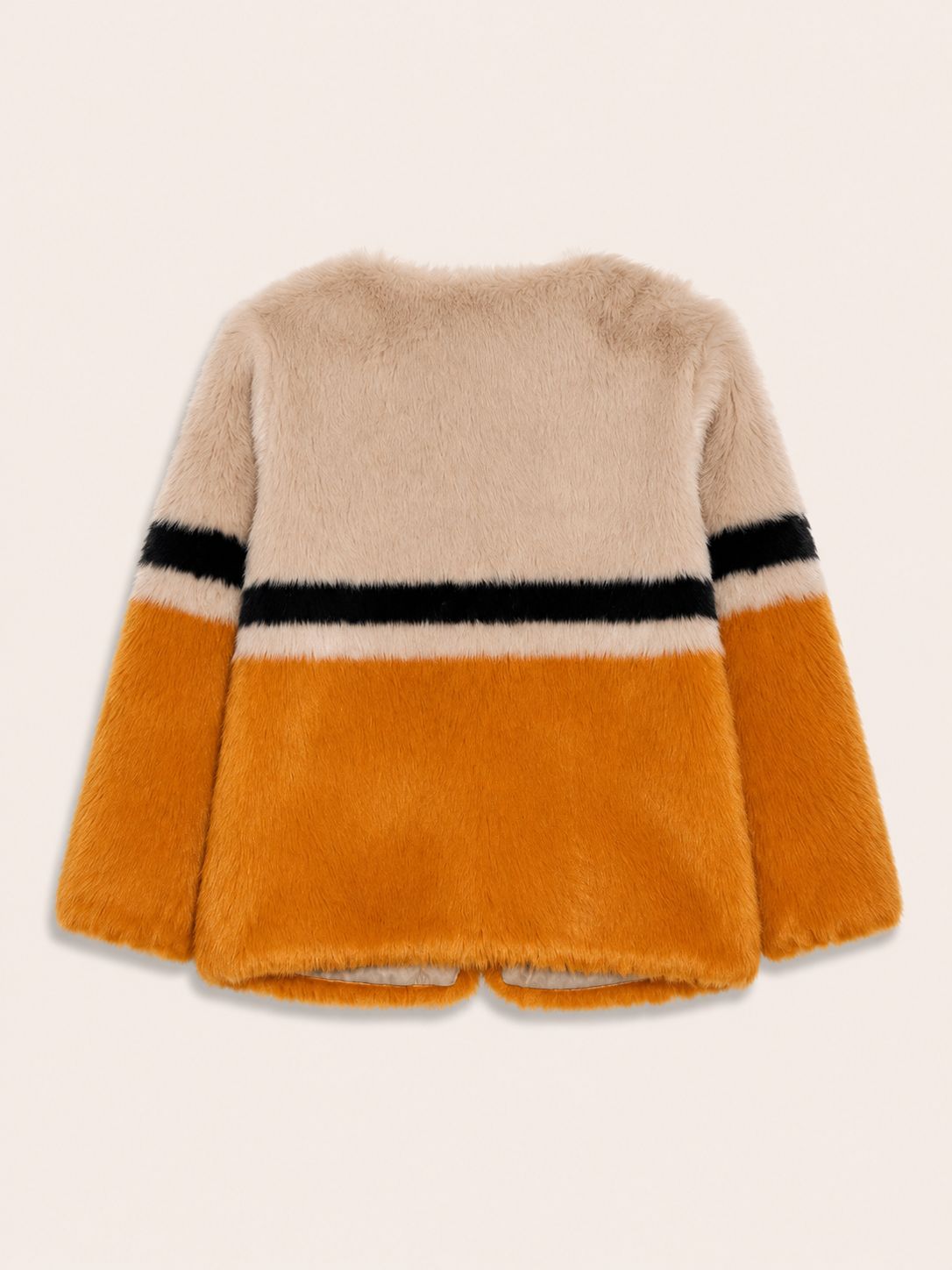 Abrigo pelo largo beige-mostaza - Miniatura 2
