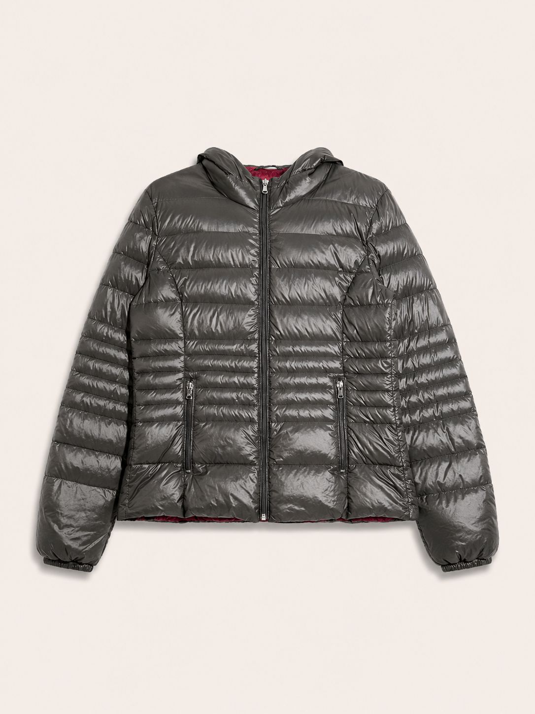 Casaca puffer ligero gris oscuro